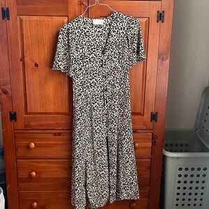 Leopard Print Midi Dress asos design size 2